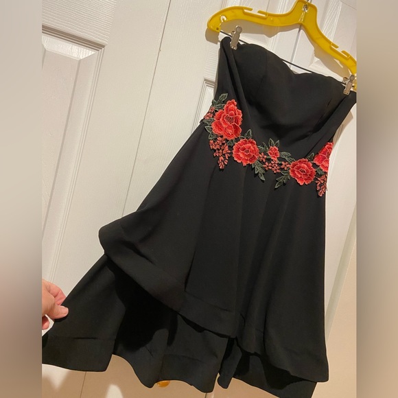 Beautiful Flirty Flounce Hemline Strapless Dress by Rob & Ali - Picture 4 of 9